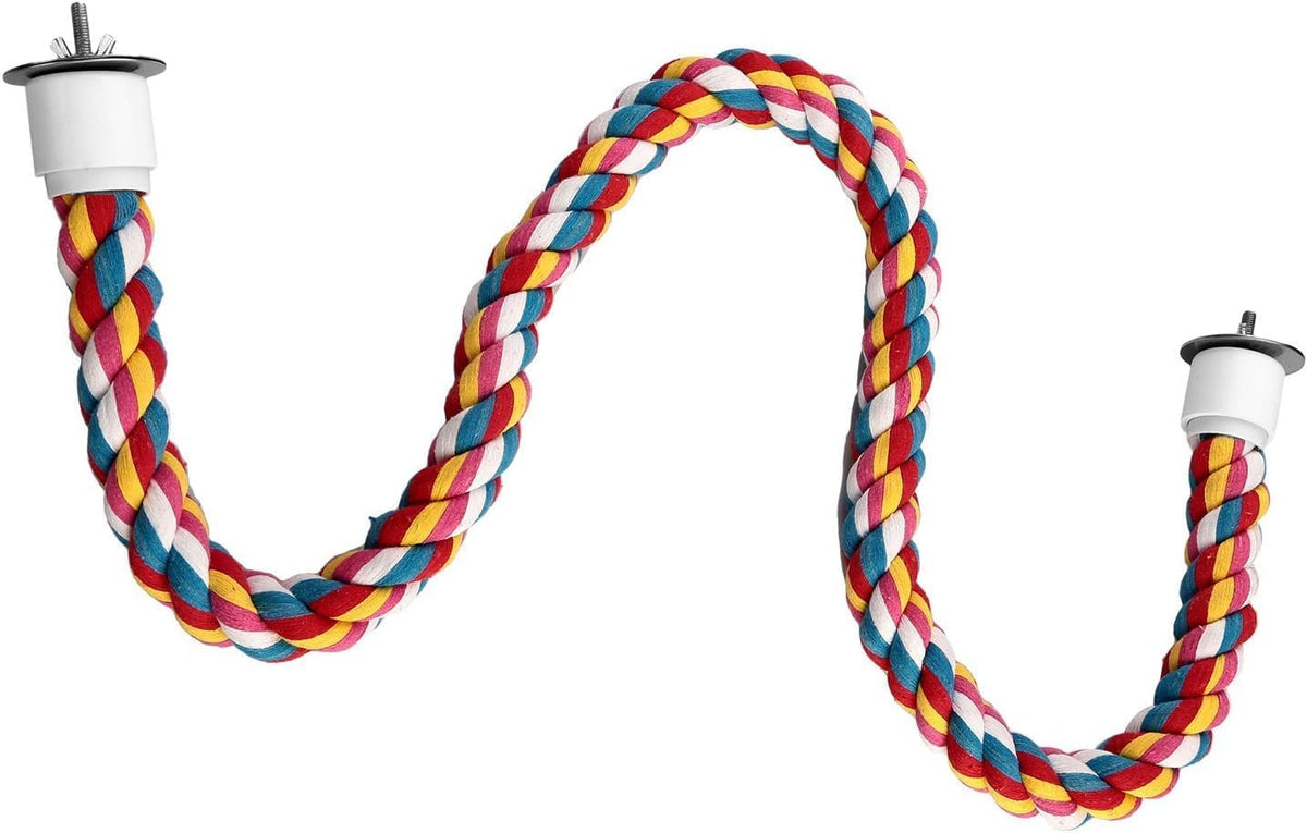 Bird Rope Perches,Parrot Toys 33 inches Rope Bungee Bird Toy[1 Pack] – Essentials for Birds - 41 inches - image 4