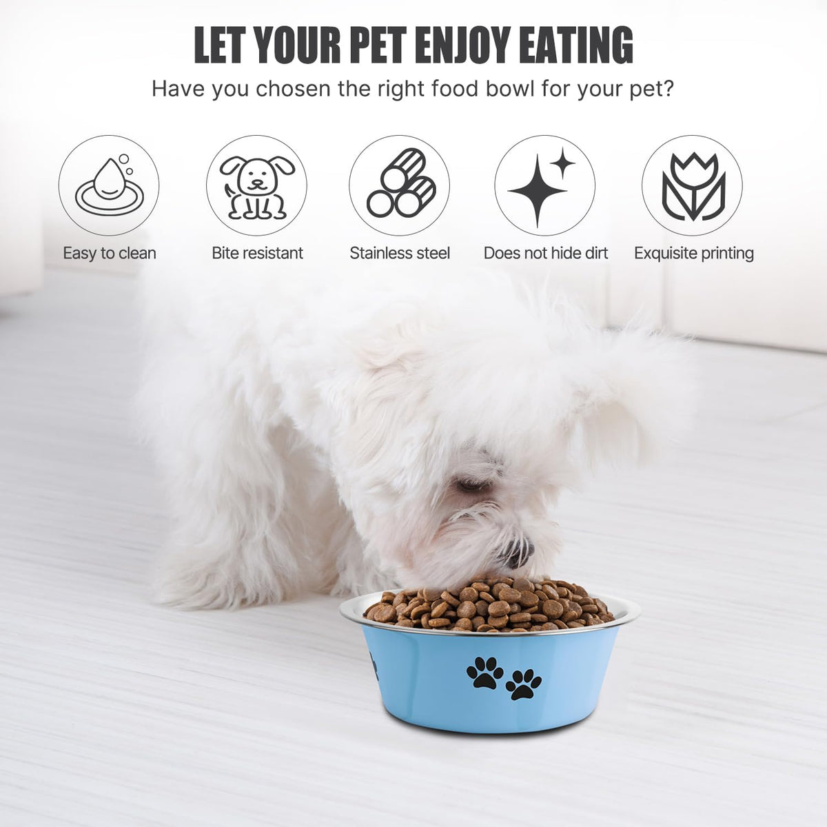 Stainless Steel Dog Bowls - Blue / 3.6 Cups/29 OZ - image 3