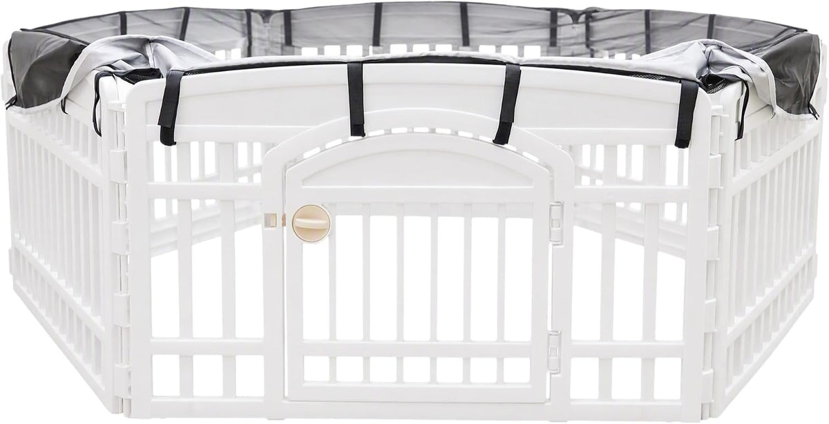 PJYuCien Playpen Top Cover for 36'' Width 4 Panel Pen, Black Paw – Essentials for Dogs - Fits Plastic 6 Panels Playpen / Cover, 36"Width, Black ( Adhesive Tape Connections ) - image 3