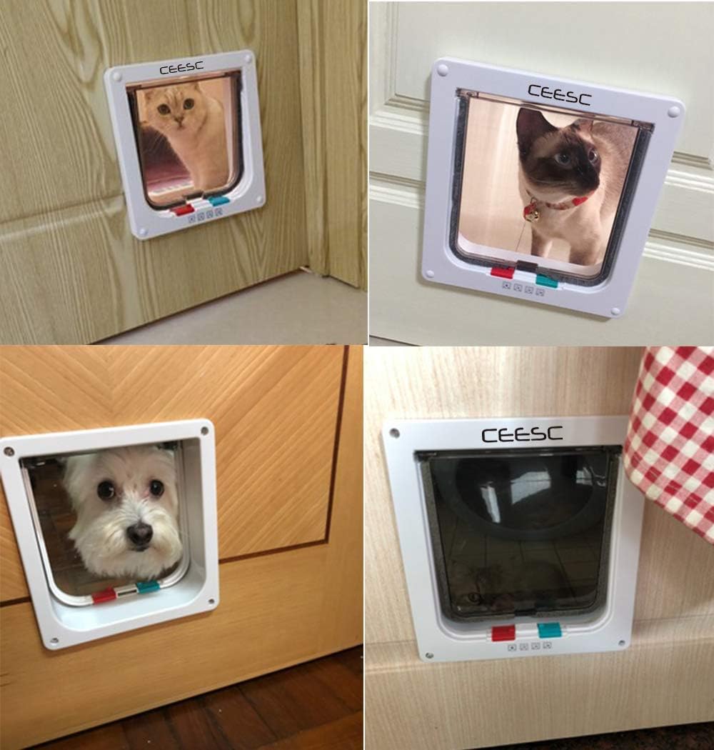 CEESC X-Large Cat Door for Pets up to 25 lbs, Weatherproof - White / XL- Inner size: 7.9"(W) x 8.7"(H) - image 3