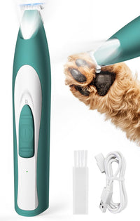oneisall Low-Noise Dog Paw Trimmer with LED Light – Essentials for Dogs - Green