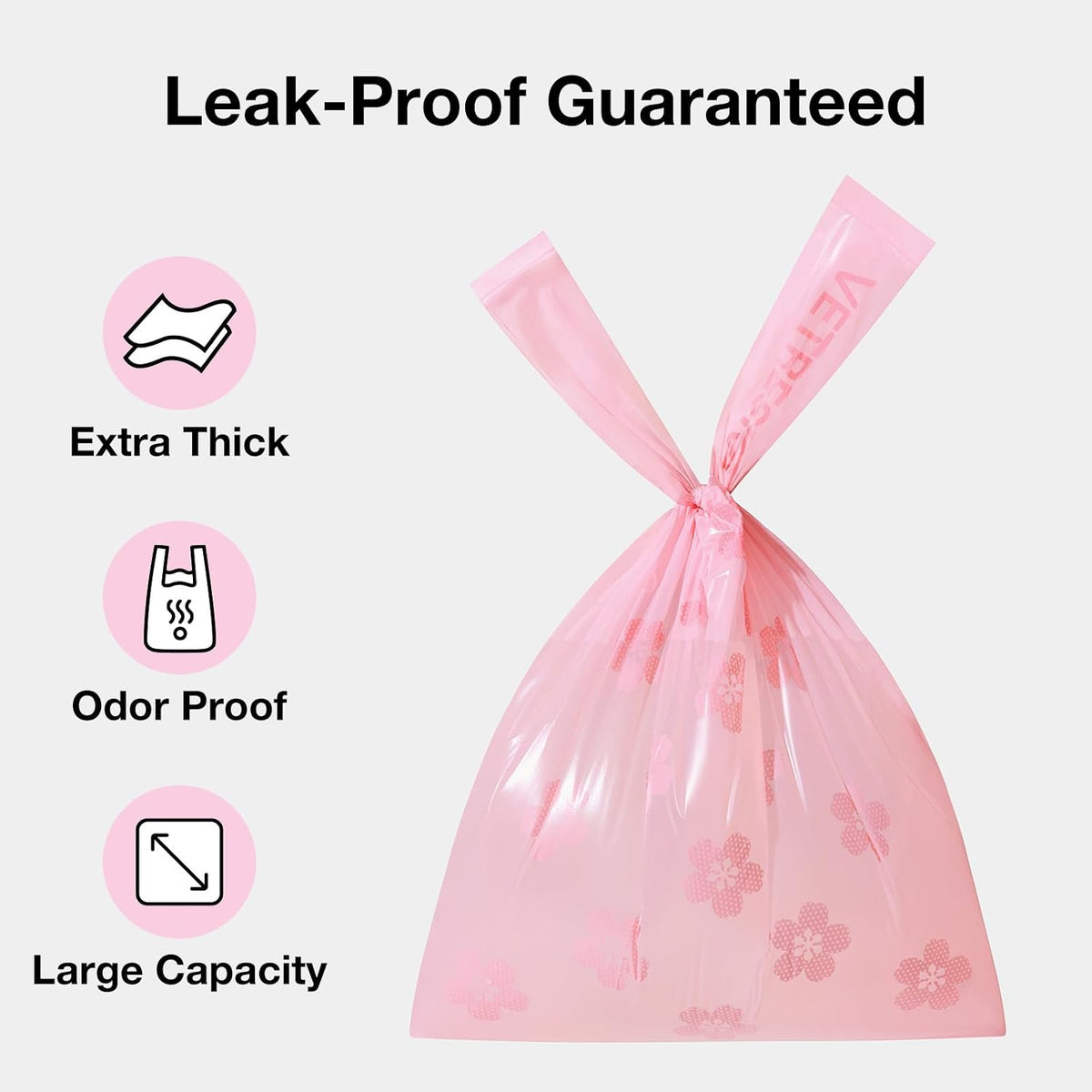 VETRESKA Dog Poop Bags with Handles 240 Count - Cherry Blossom / 1 Count (Pack of 120) - image 3