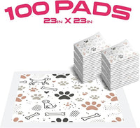 Disposable Dog Training Pads – Highly Absorbent Pee Pads with Quick-Dry Gel, Leak Proof Backing, Pheromonal Attractant for Housebreaking and Indoor Potty Training – 23 x 23 in (100 Count)