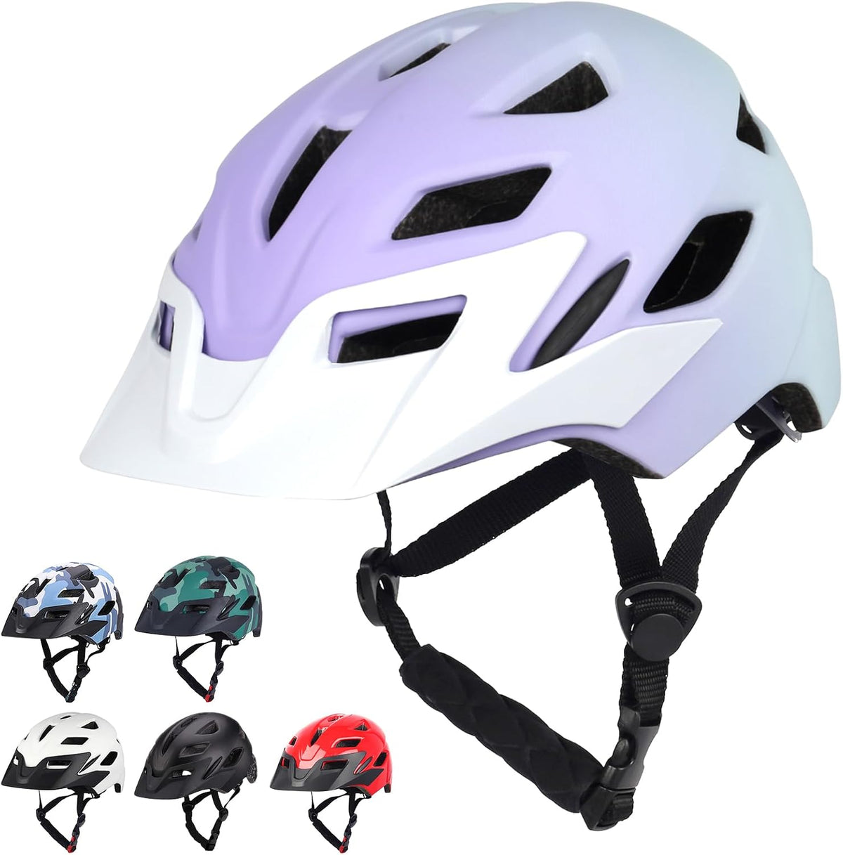 Kids Bike Helmet, Toddler Youth Helmet for Boys Girls, Ages 3-5 - Gradient Light Blue Purple / 50cm-57cm/19.7''-22.4''