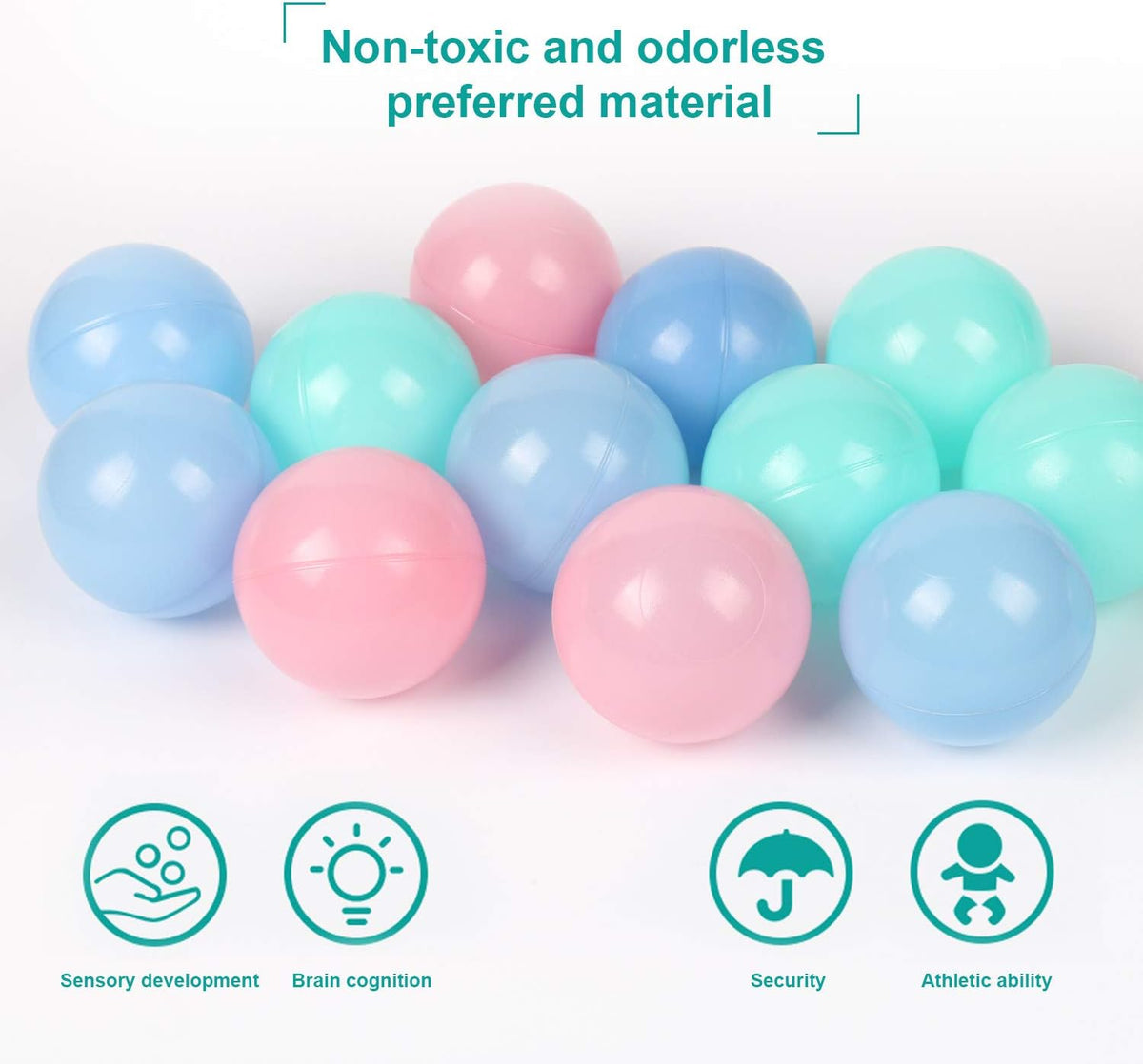 TRENDBOX Ball Pit Balls Plastic Balls for Ball Pit Pool Playpen - Macaroon Tri-color / 100 pcs - image 2