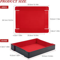 Buweeo magnetic folding PU leather dice rolling tray with red felt lining - view 10
