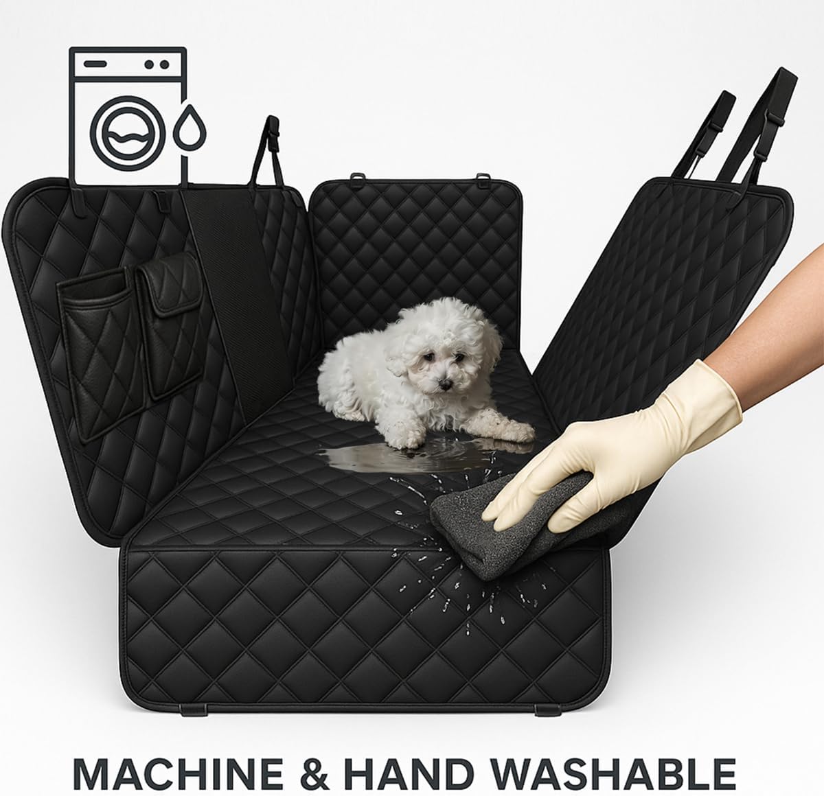 fidozen Dog Car Seat Cover, Waterproof Hammock with Pocket - Standard 54" W - image 2