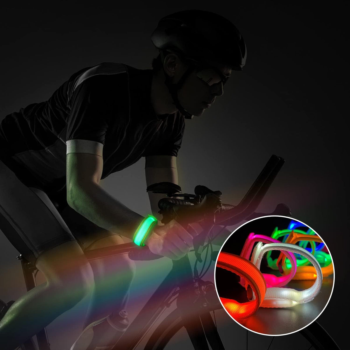 M.best 8pcs LED Light Up Bracelets Glow Flashing Wristbands Glow - 16pcs Multicolor - image 2