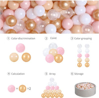 GOGOSO Ball Pits Balls for Toddlers Pack of 50 100 200 Plastics Shape - B Pink Colors / 200 balls - image 3