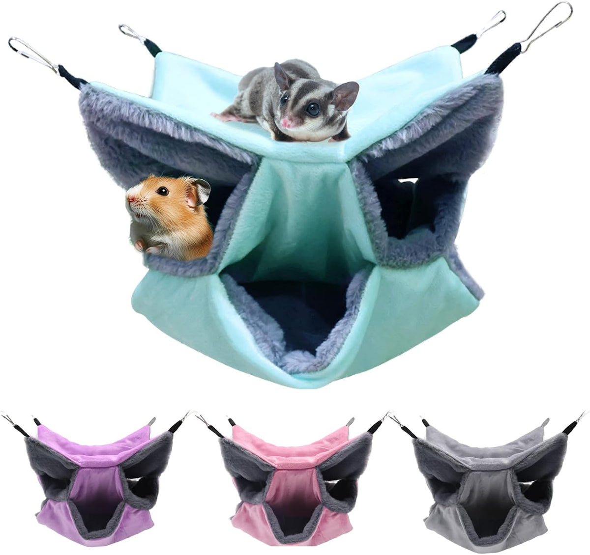 LYART Sugar Glider Pouch Hammock Bed Bedding - 2.Mint