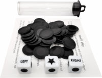 Ahoper Right Left Center Dice Game Prime Set Bundle with 3 Dices + 36 - Black - image 4