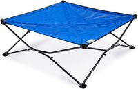 Coolaroo On-The-Go Elevated Dog Bed - Foldable Pop-Up Travel Dog Bed with Breathable, Moisture-Resistant Fabric, Carry Bag Included, Lightweight & Portable, Aquatic Blue, Extra Large