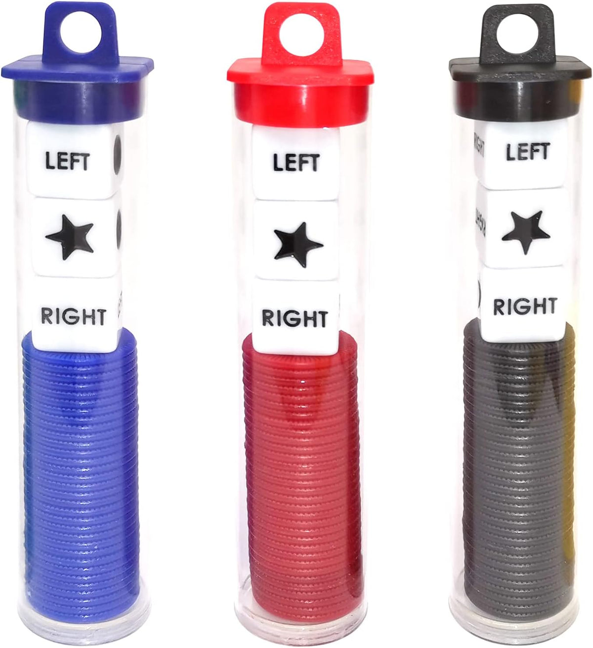 Ahoper Right Left Center Dice Game Prime Set Bundle with 3 Dices + 36 - 3 Pack