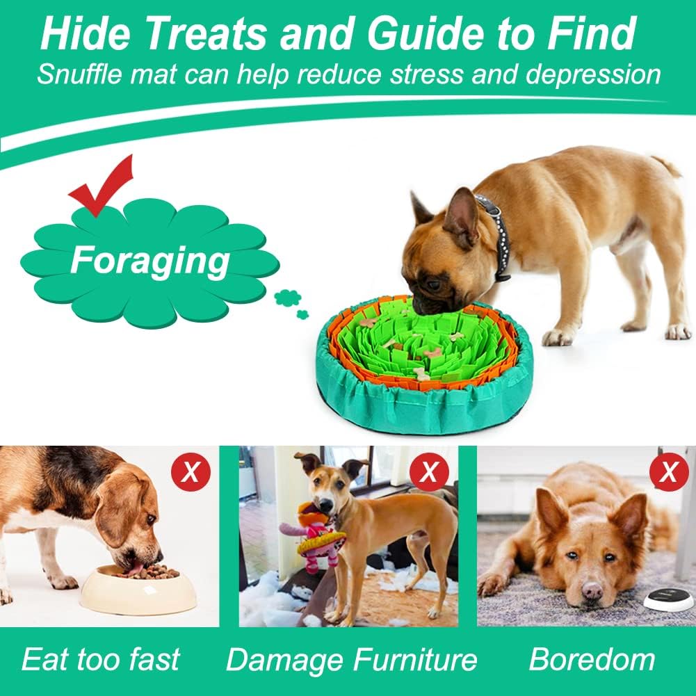 Vivifying Snuffle Mat for Dogs - Green&Orange - image 4