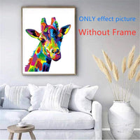 Komking paint by numbers kit for adults, colorful wolf design on 16x20 inch canvas - view 14