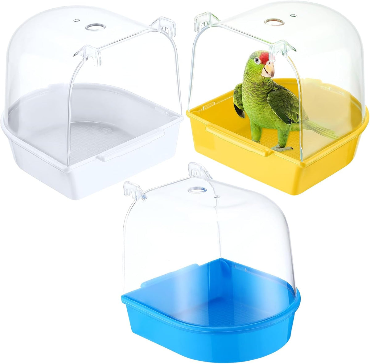 Honeydak 3 Pcs Bird Bath for Cage Parakeet Bath Hanging Box - Vivid Color