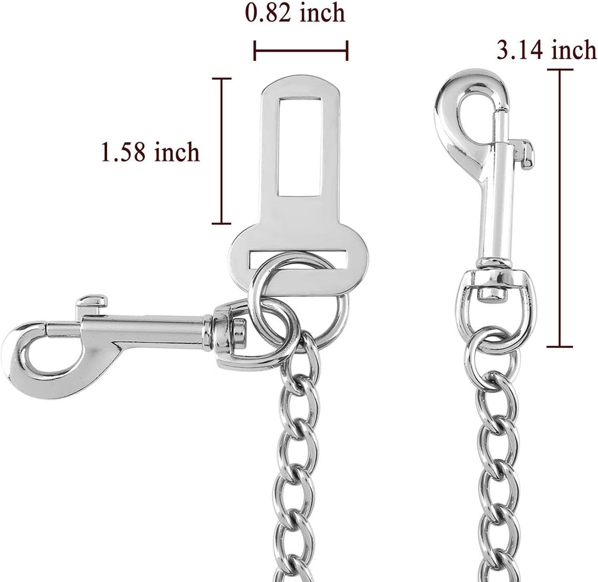 Stainless Steel No Chew Dog Car Seatbelt Pet Vehicle Safety Restraint - 20.8 inches - image 4