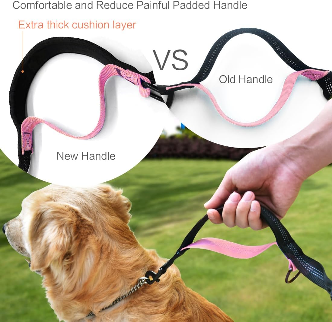 Uppetly Hands Free Dog Running Leash with Waist Belt - 1 dog/Baby Pink / Large - image 2