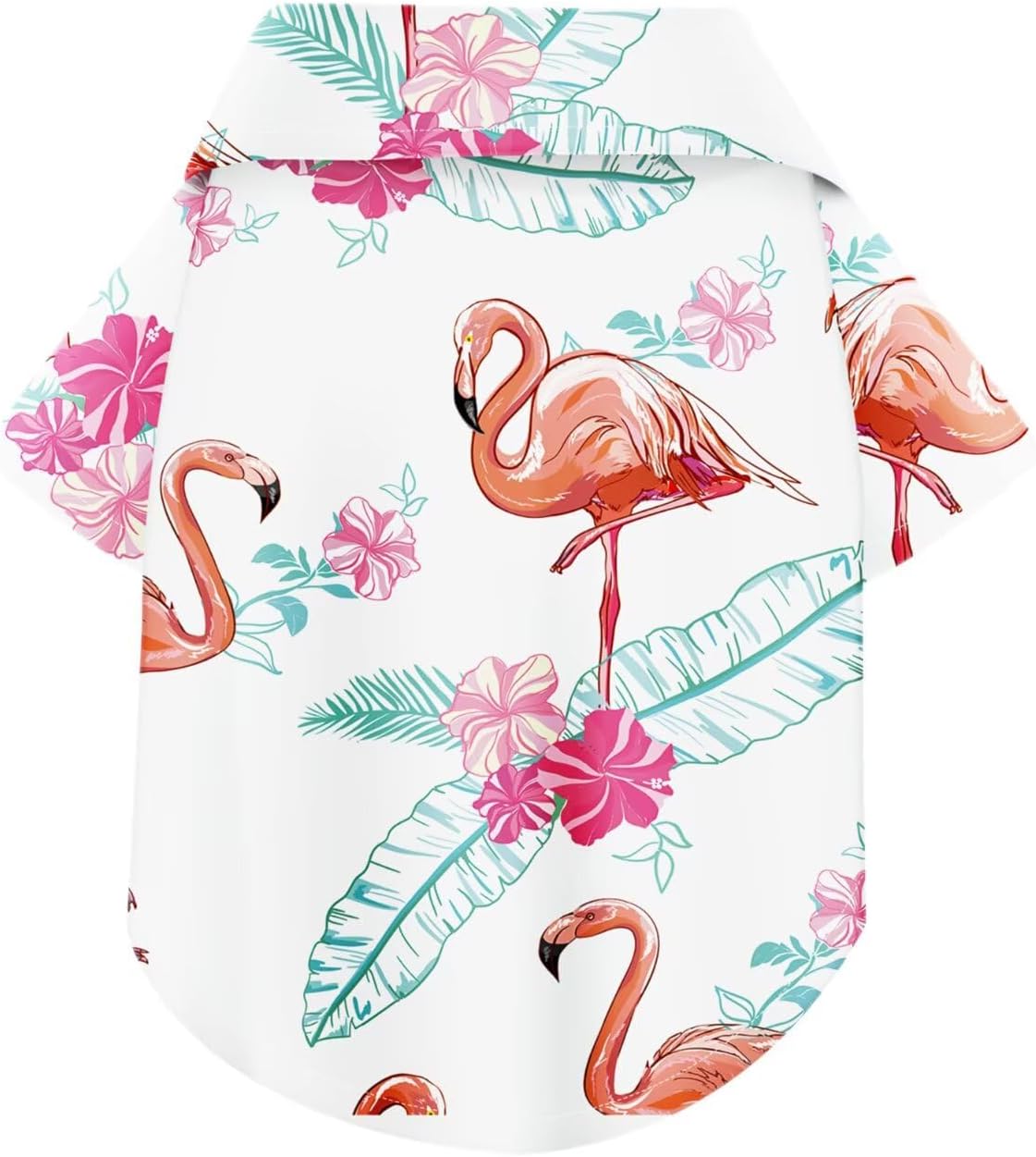 Hawaiian dog shirt with pineapple print and button-up front