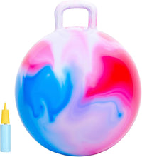 INPANY Bouncy Ball with Handle - Red Blue Clouds