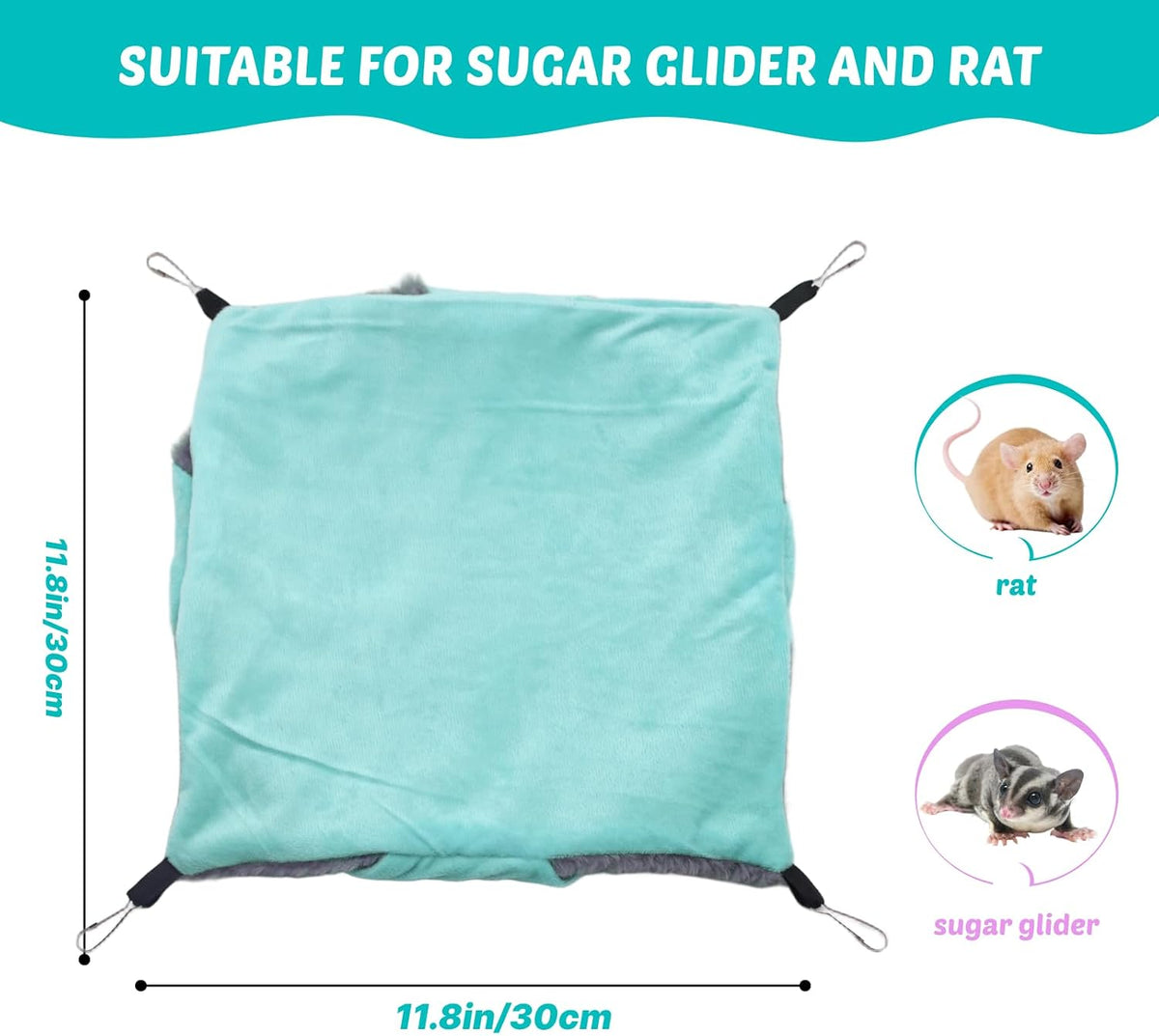 LYART Sugar Glider Pouch Hammock Bed Bedding - 2.Mint - image 3