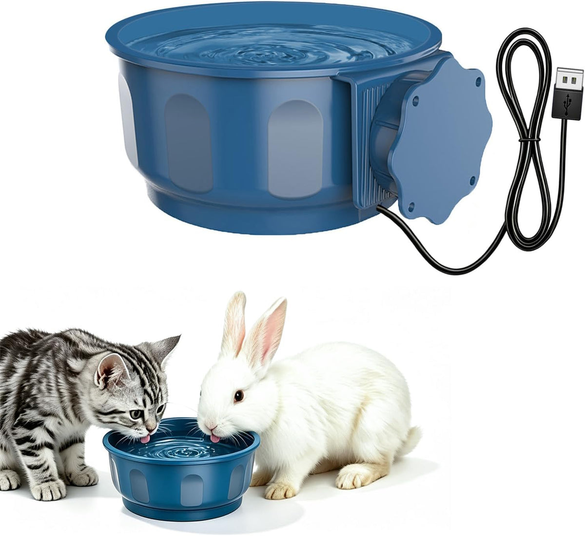 Namsan indoor heated pet water bowl, 0.6 L, hangable with USB power cable