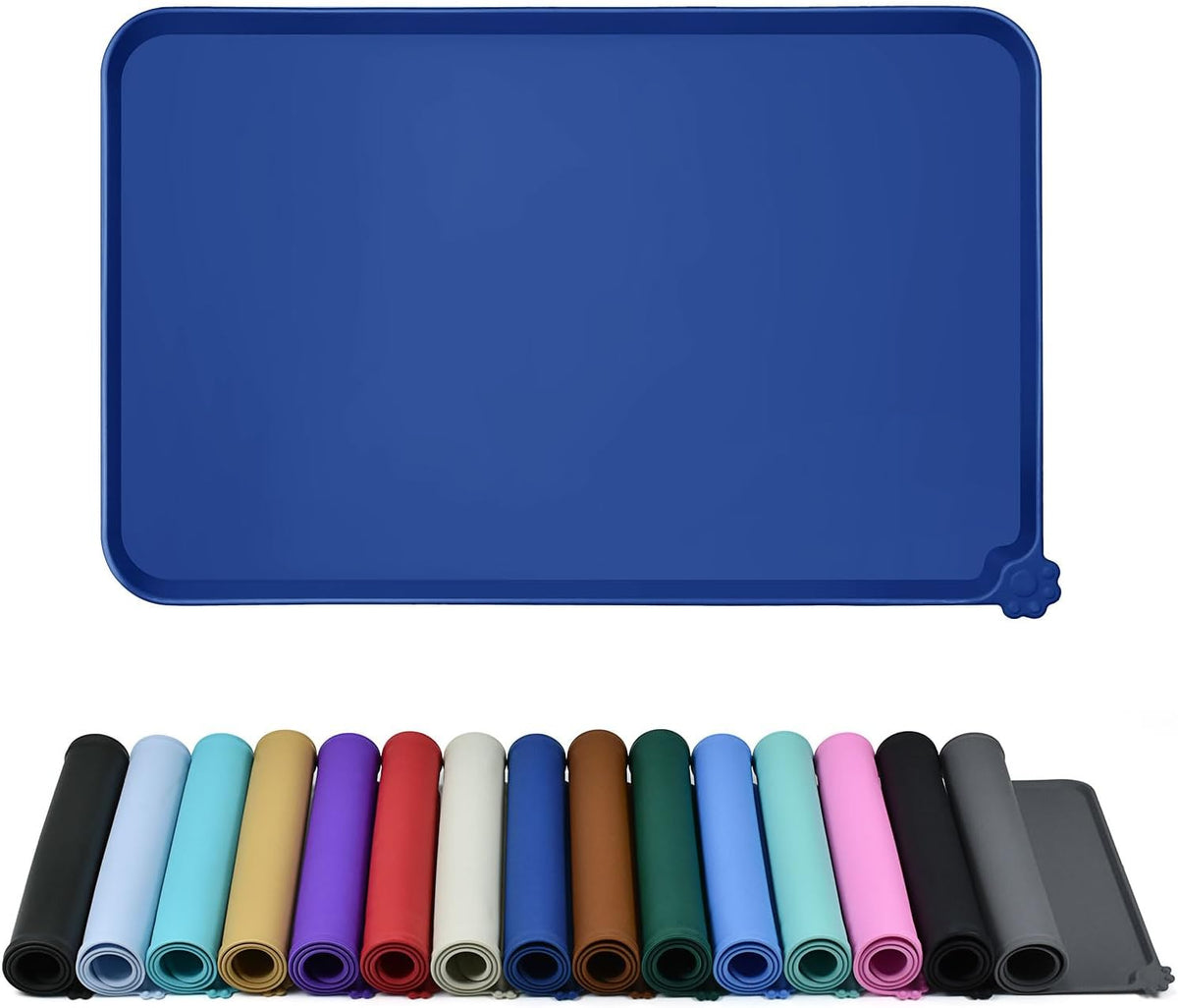 Reopet Silicone Pet Feeding Mat - Navy Blue / 32" x 24"