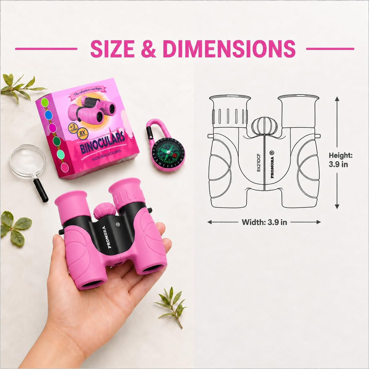 Binoculars for Kids, Perfect Toy for Little Boys and Girls - Pink - image 3