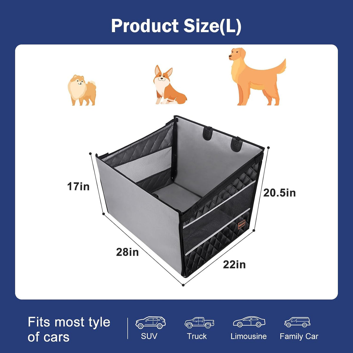 MIXJOY Dog Car Seat for Large Medium Dogs - L (Seat Only) - image 4