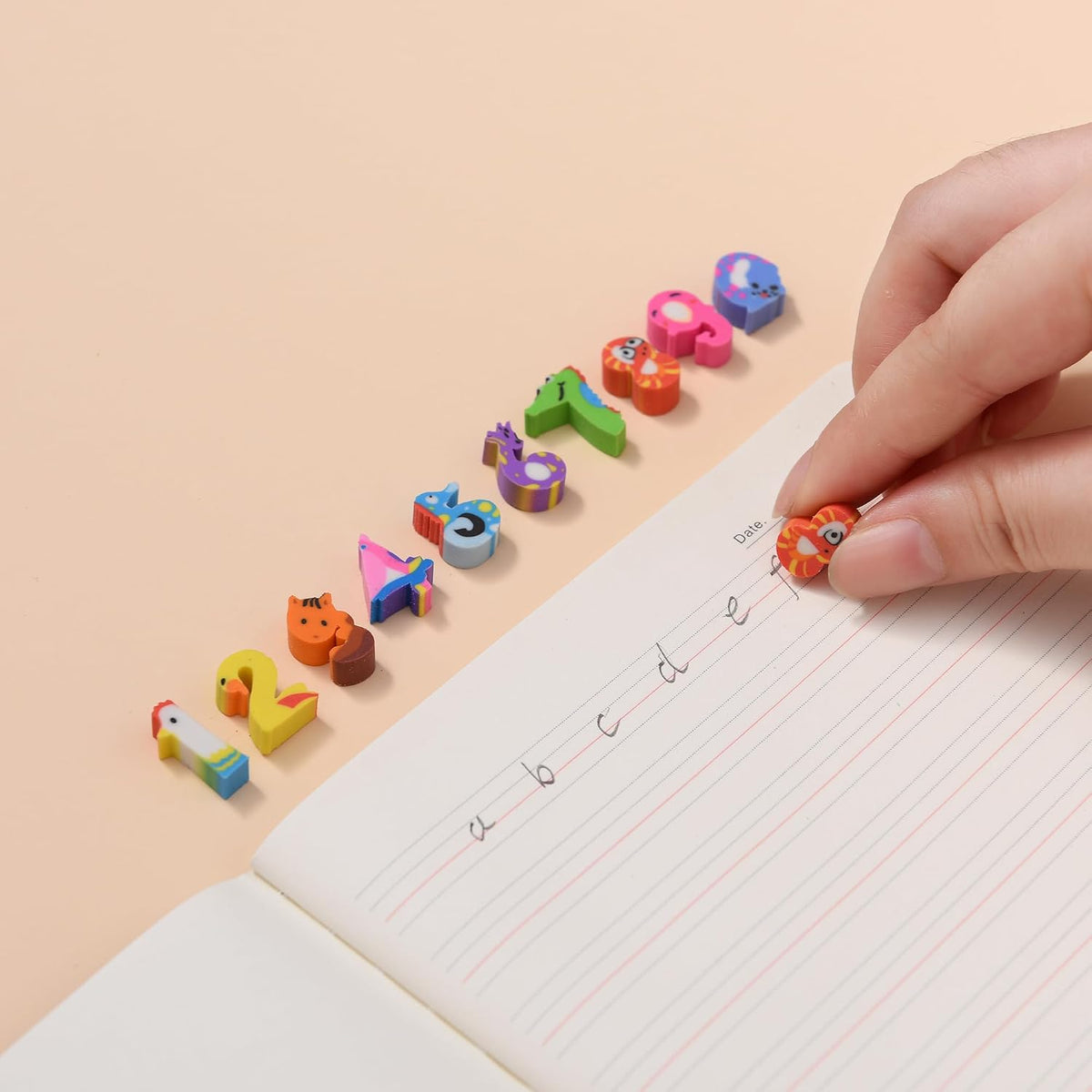 300PCS Mini Cute Animals and Fruits Pencil Erasers for Kids Bulk – Fun for Kids & Family - small / Numbers - image 2