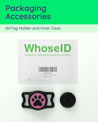 IP68 Waterpoof Dog Air tag Holder, Stretchy Silicone Full Body Covered Apple Air Tag Holder for Dog Cat Collar Fit All Width Collar (Black & Rose, 1 Pack)