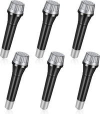 Jerify 6 pack of black plastic toy microphone props with silver tops for kids
