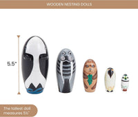 Bits and Pieces Monkey Nesting Dolls, Russian Doll Set of 5 - Nesting Sea Friends - image 3
