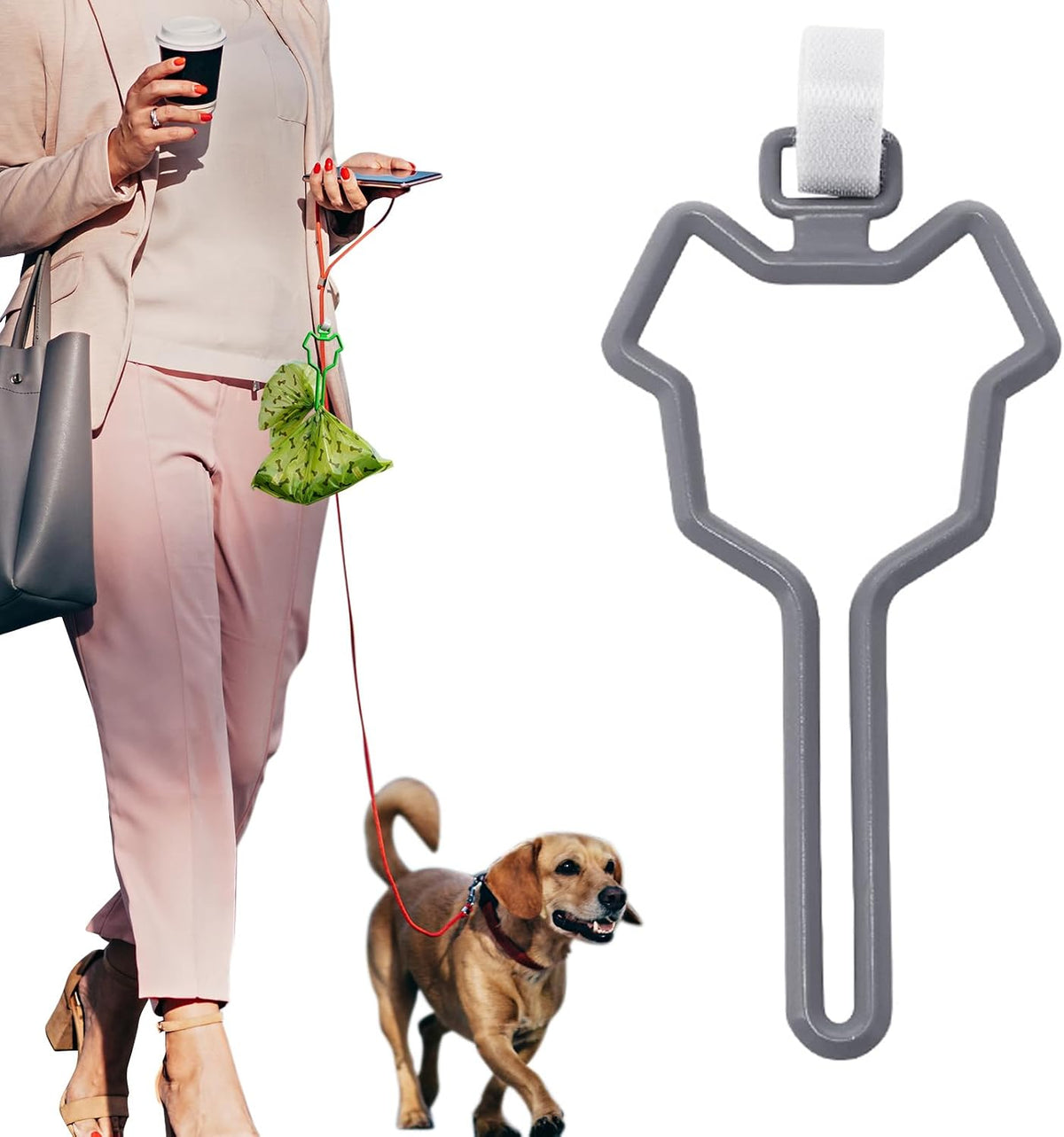 Dalzom 2Pcs Dog Poop Bag Holder - Gray