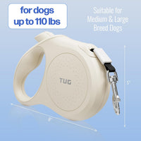 TUG Quest Retractable Dog Leash, 360° Tangle-Free - Cream / Large - image 4