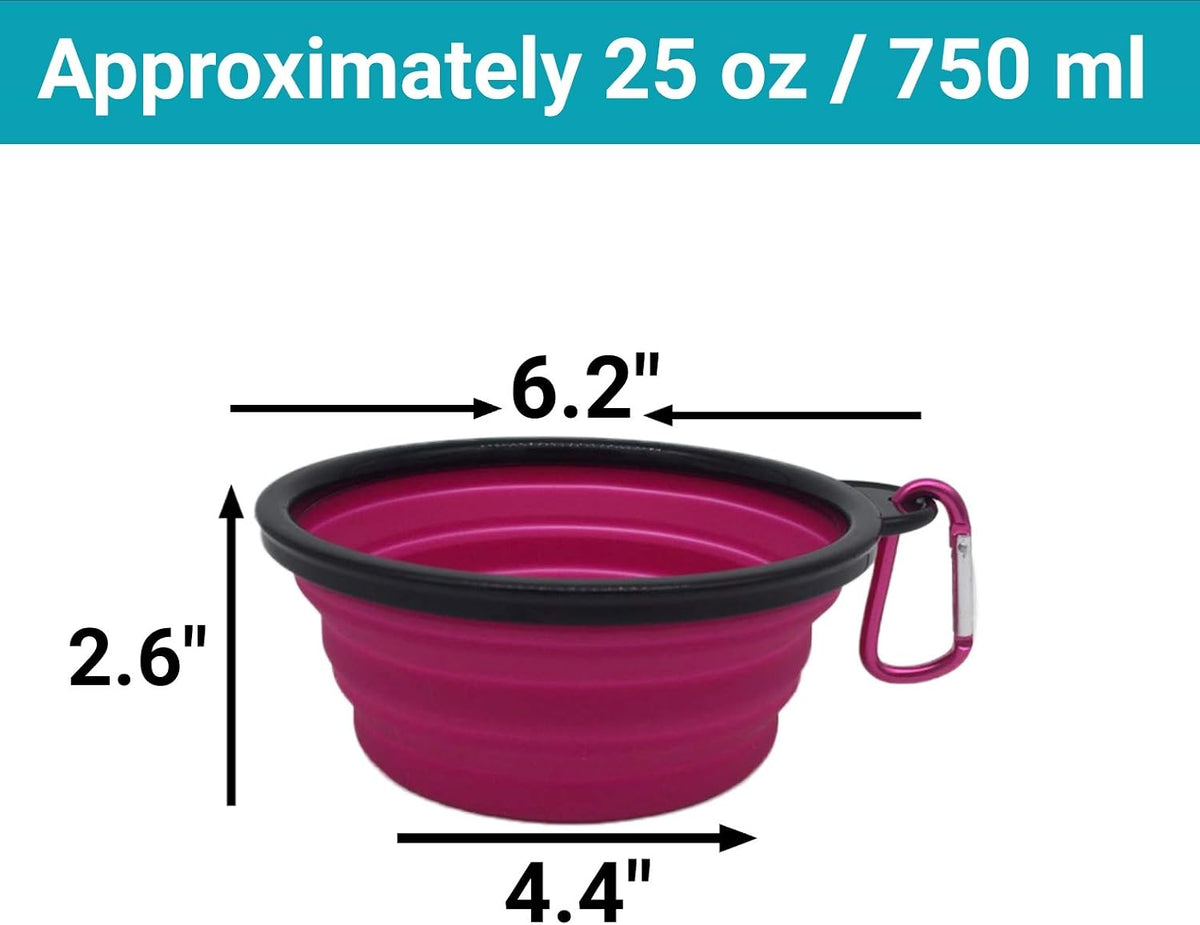 Collapsible Silicone Bowls 3 Pack with Color Matched Carabiner Clips - image 2
