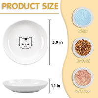 6 Pack Cat Food Bowl, Ceramic Cat Bowls - White-C - image 2