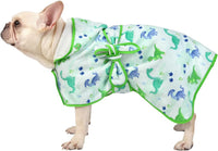 HDE Hooded Dog Bathrobe Quick Dry Towel Wrap for After Bath White - Small / Cute Dinosaurs - image 3