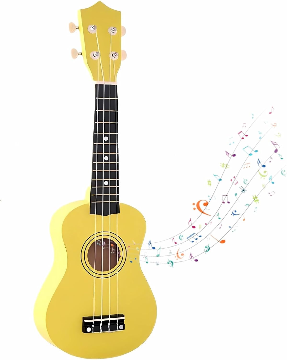 Jakeloo 21 inch pink wooden acoustic guitar with 4 strings for beginners - view 4
