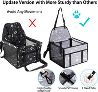 GENORTH Dog Car Seats for Small and Medium Dogs - Grey with Footprints / Up to 20 lb - image 3