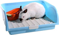 Large Rabbit Litter Box Corner Bedding Box Chinchilla Toilet Trainer - BLUE