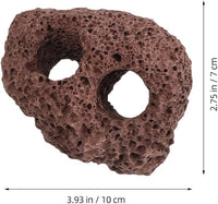 Housoutil Lava Rock Aquarium, 6PCS Aquarium Volcanic Stone Plant Fixer Ornaments, Double-Hole Fish Tank Rocks Ornament for Aquascaping, Fish Tank, Terrarium and Landscape Design