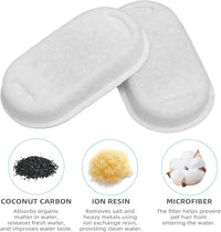 Cat Water Fountain Filter Compatible with Stainless Steel Dispenser, Efficient Filtration with Coconut Shell Activated Carbon and Fresh Water (4 Filters+4 Sponges)