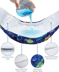 CuteBone Dog Diapers Male 4 Pack Puppy Wraps Reusable Doggie Belly - Little Riders / M(14"-17") - image 3