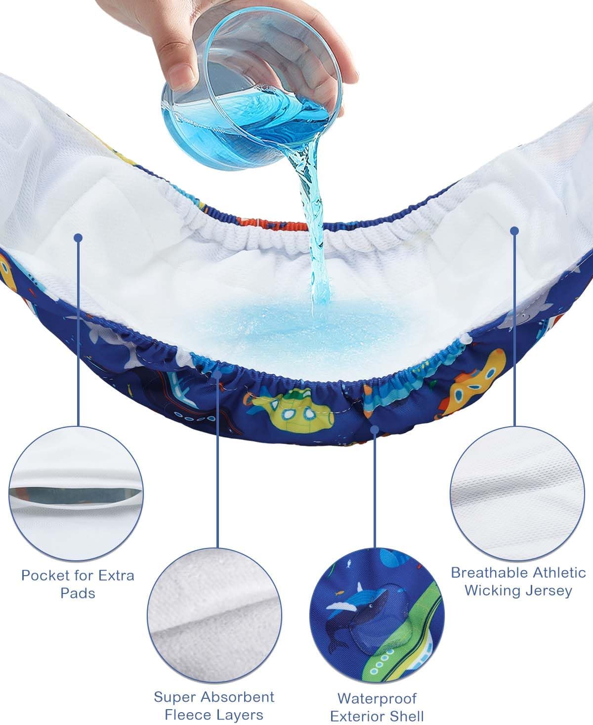 CuteBone Dog Diapers Male 4 Pack Puppy Wraps Reusable Doggie Belly - Little Riders / M(14"-17") - image 3