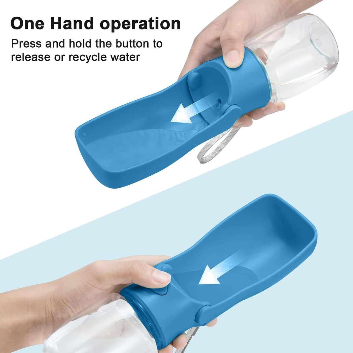 Portable Dog Water Bottle Dispenser [Leak Proof & Foldable] Dog - Dark Blue / 12OZ - image 2
