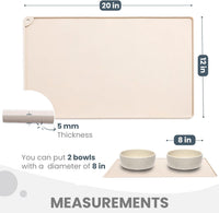 Non-Slip Waterproof Pet Feeding Mat - Medium, 20 x 12 Inch / #08 Beige Solid - image 2