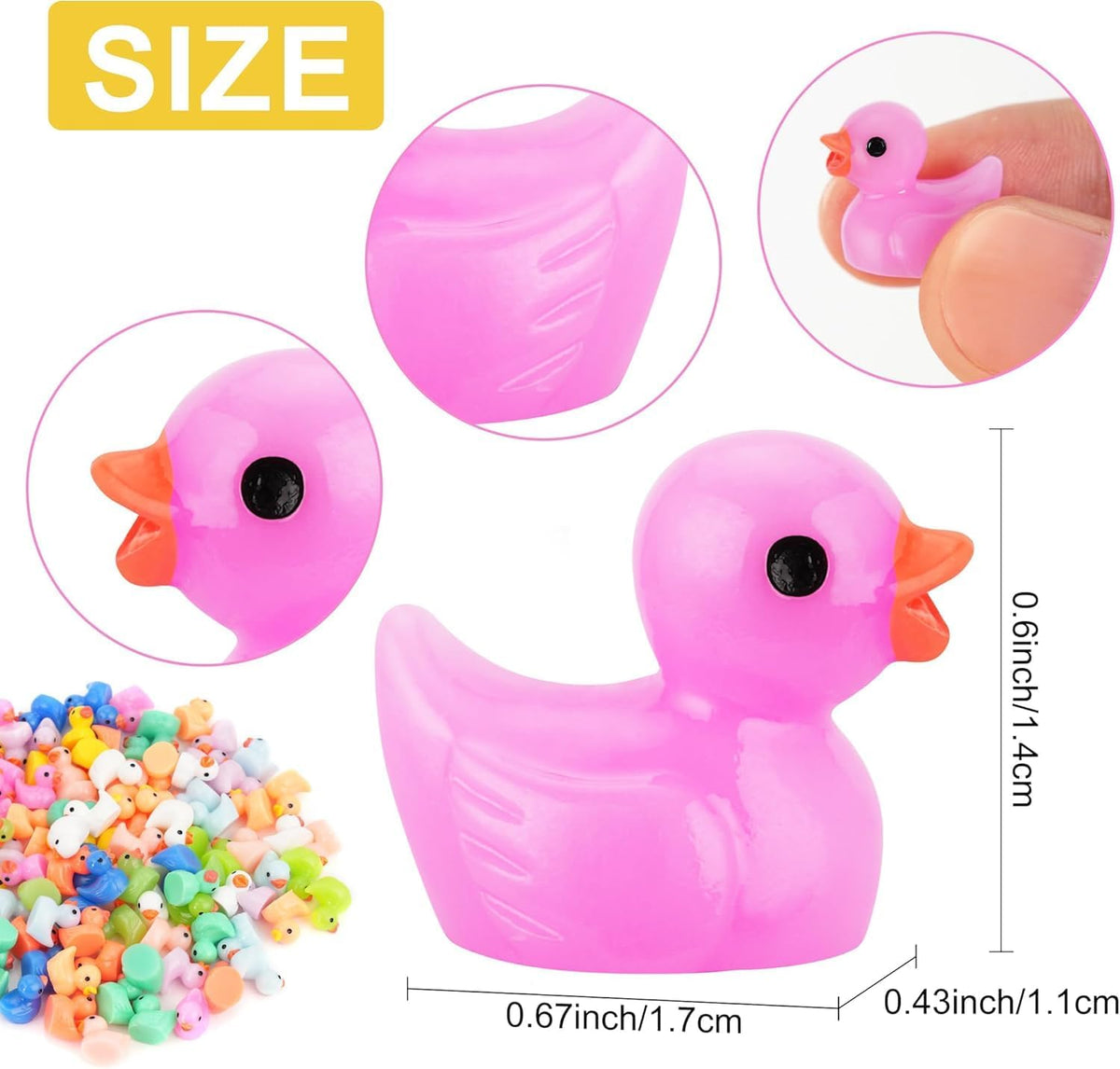 CRTWDMAN 240 Pcs Mini Resin Ducks, Tiny Duck Figurines Bulk - image 2