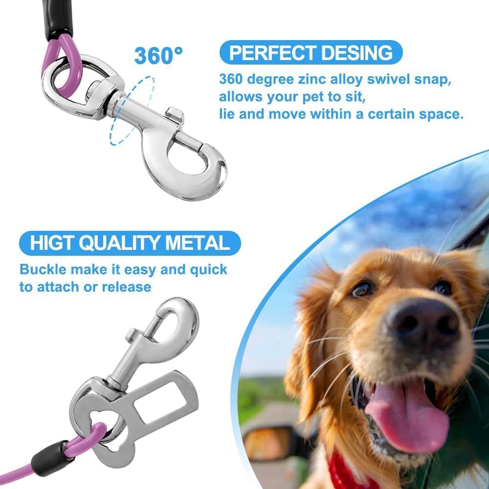 Dog Seat Belt Harness for Car - Purple / 24 inch/60 CM - image 2