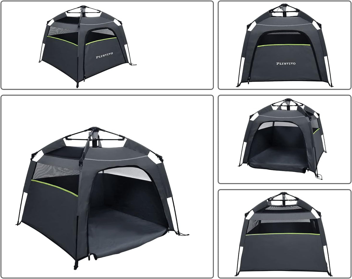 Pop Up Dog Tents, Plusvivo Foldable Cool Mesh Camping Tent - image 2